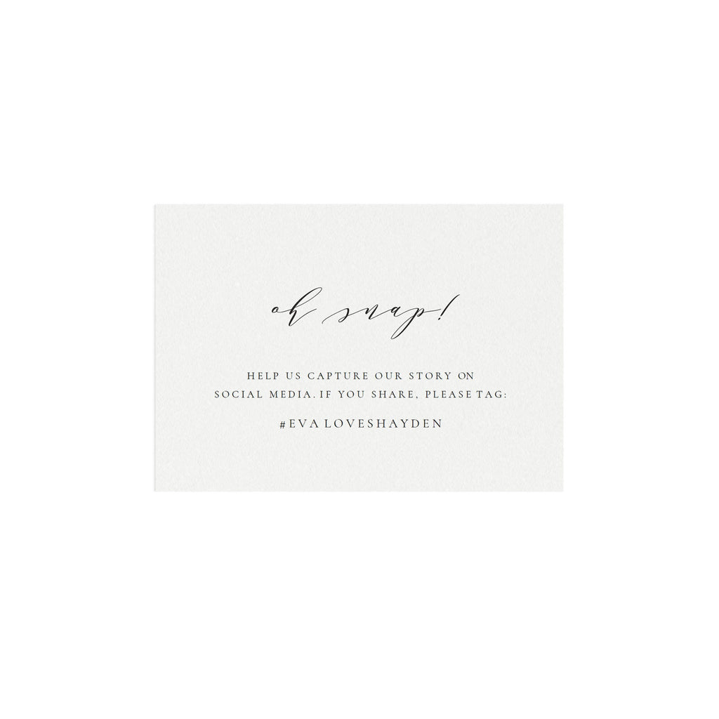 Black Social Media Wedding Card: Oh Snap Printable (PDF Template)