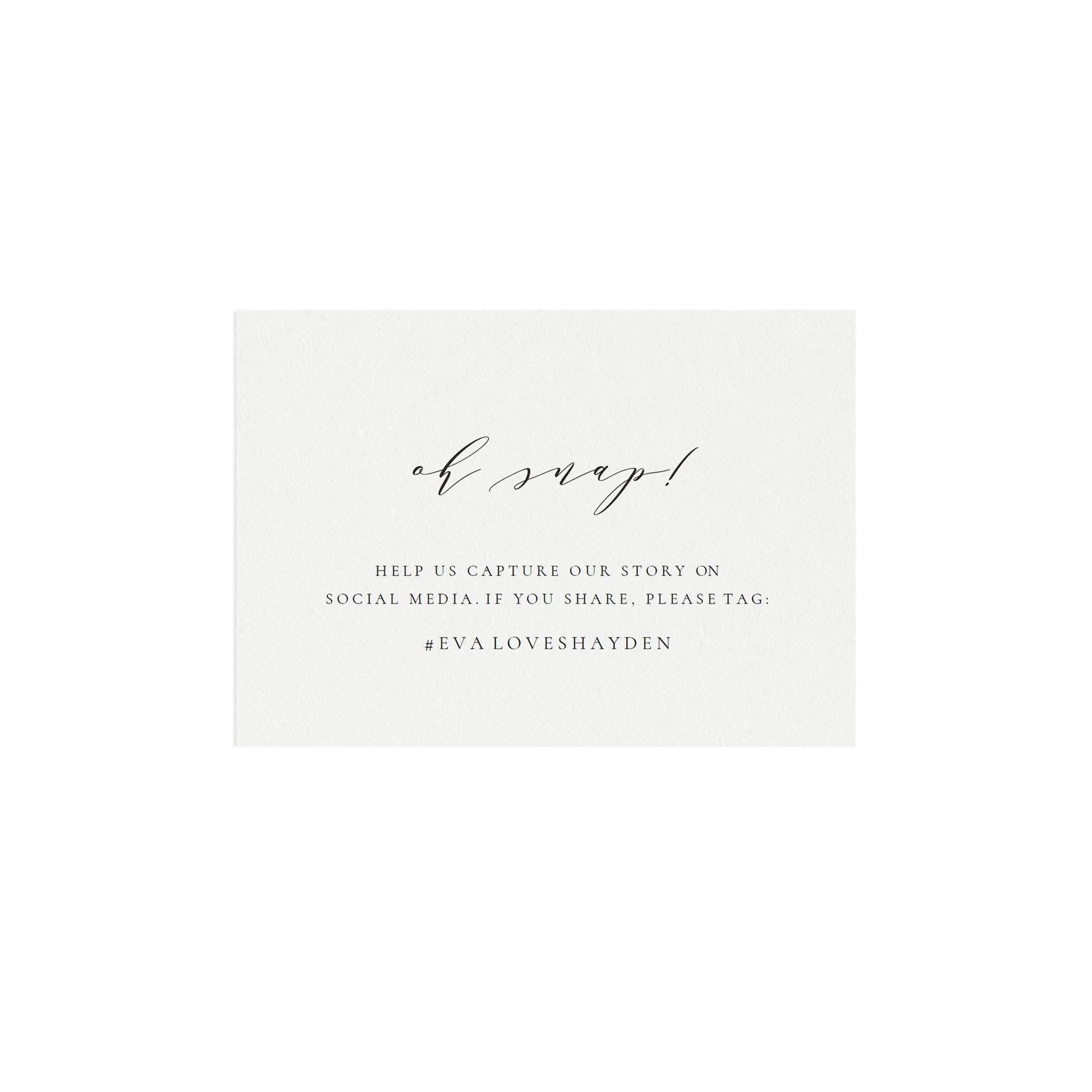 Black Social Media Wedding Card: Oh Snap Printable (PDF Template)