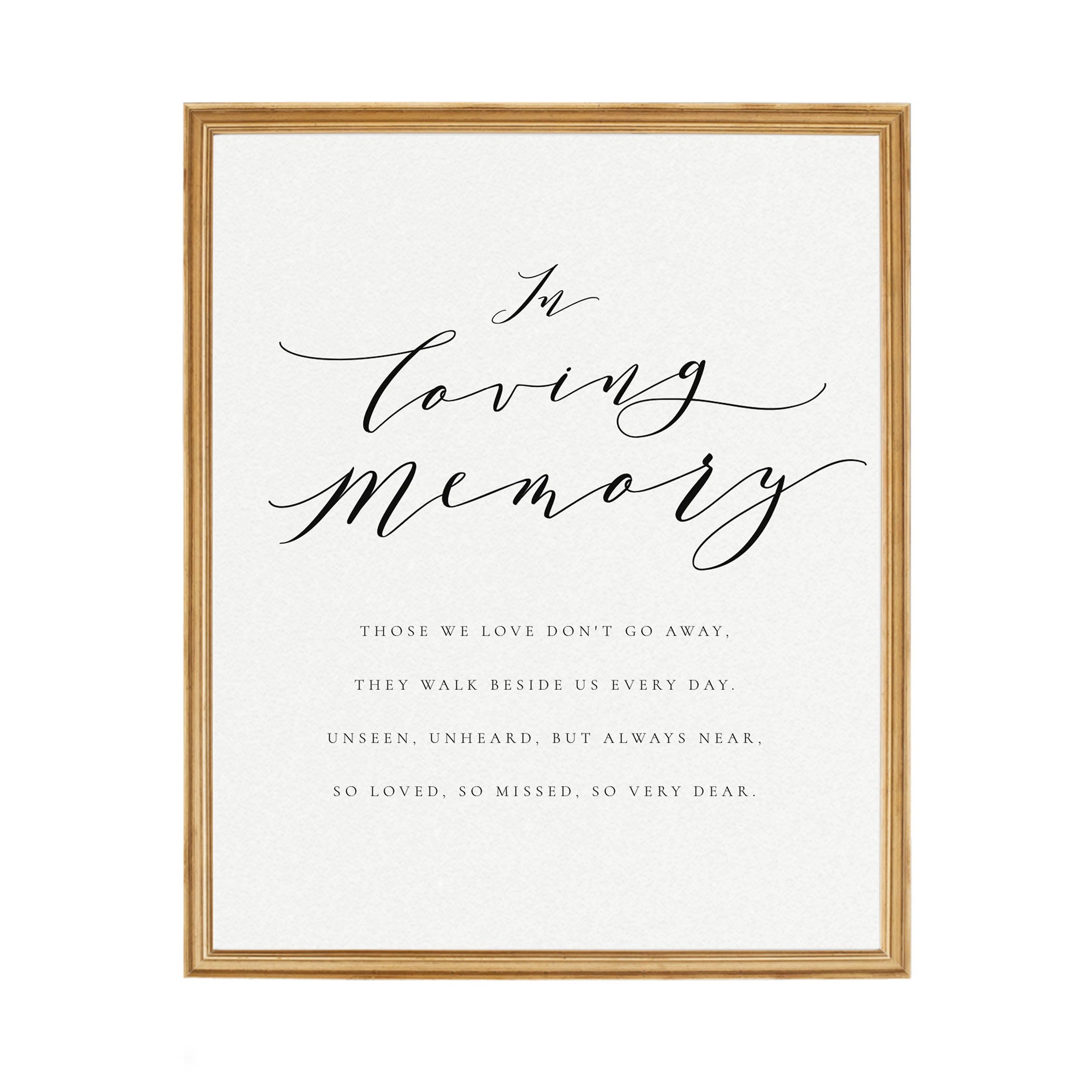 Calligraphy "In Loving Memory" Wedding Sign (PDF Instant Download)