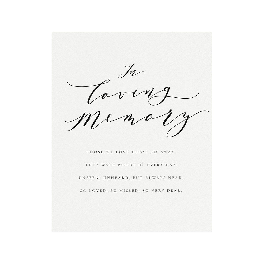 Calligraphy "In Loving Memory" Wedding Sign (PDF Instant Download)
