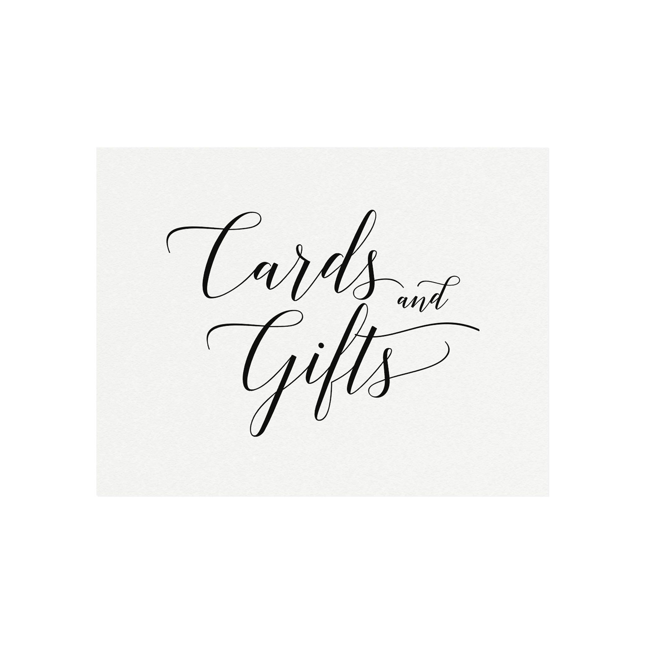 Calligraphy Cards & Gifts Sign: Wedding Reception Decor (PDF Download)