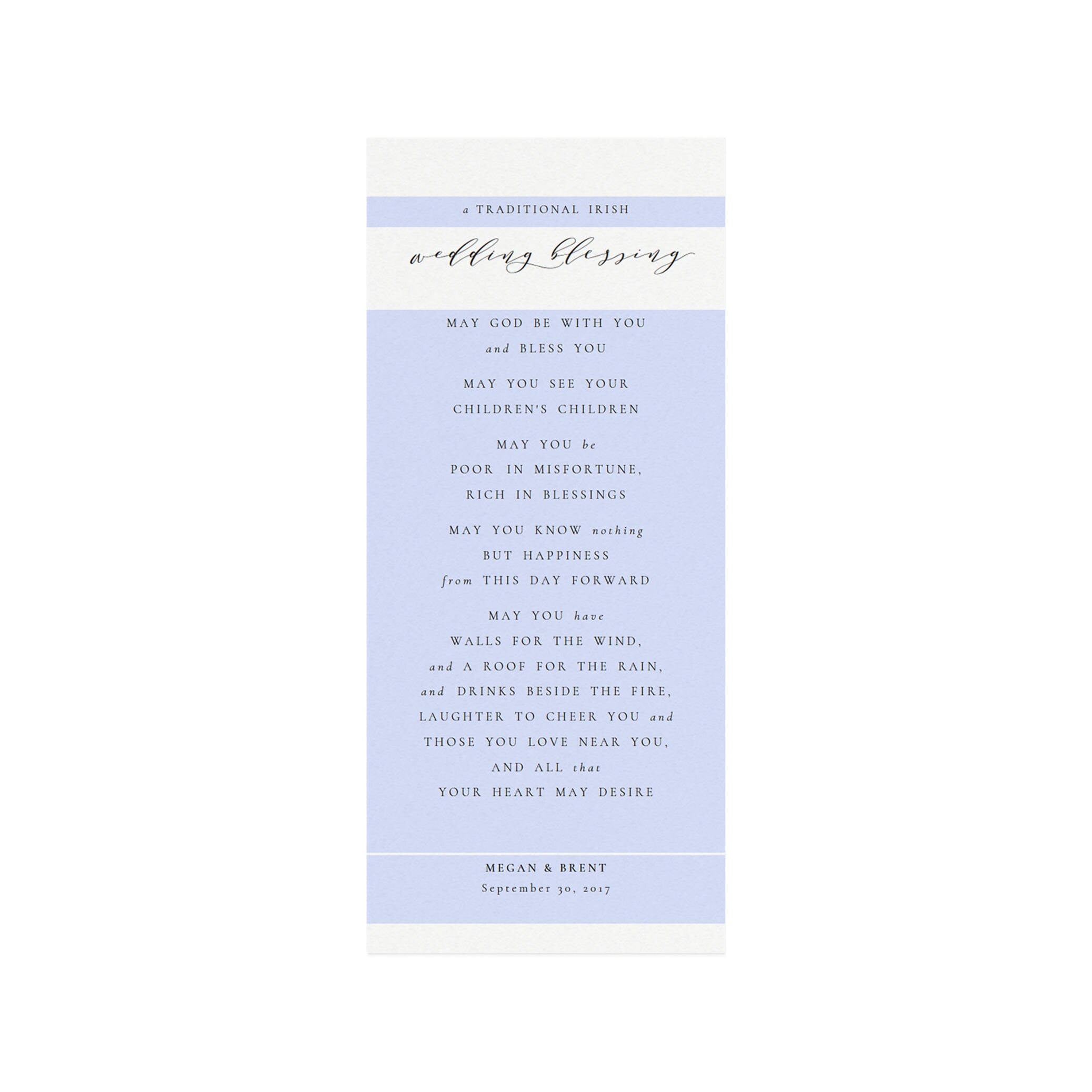 Calligraphy Wedding Blessing Template: Melia Printable (PDF Download)
