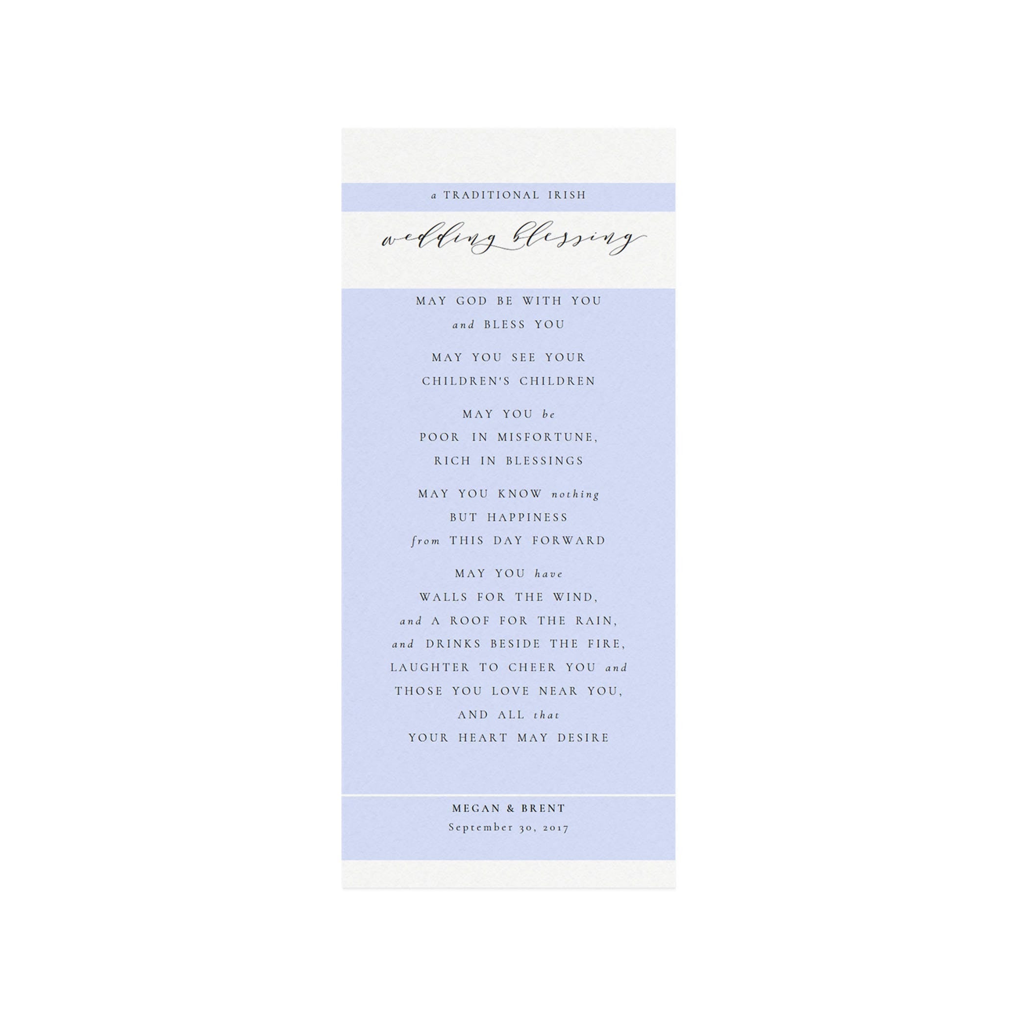 Calligraphy Wedding Blessing Template: Melia Printable (PDF Instant Download)