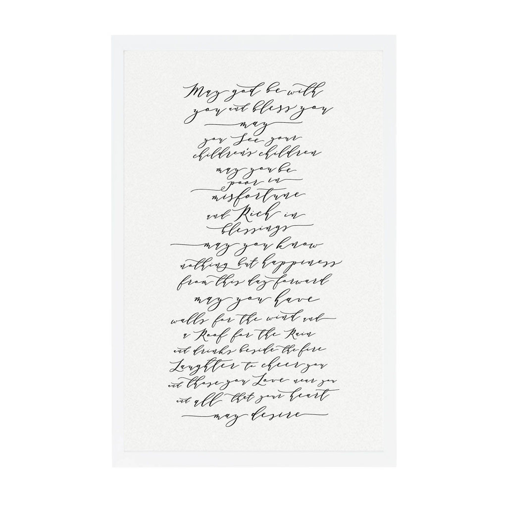 Calligraphy Wedding Blessing Print: Irish Quote, Wall Decor (11x17 PDF)