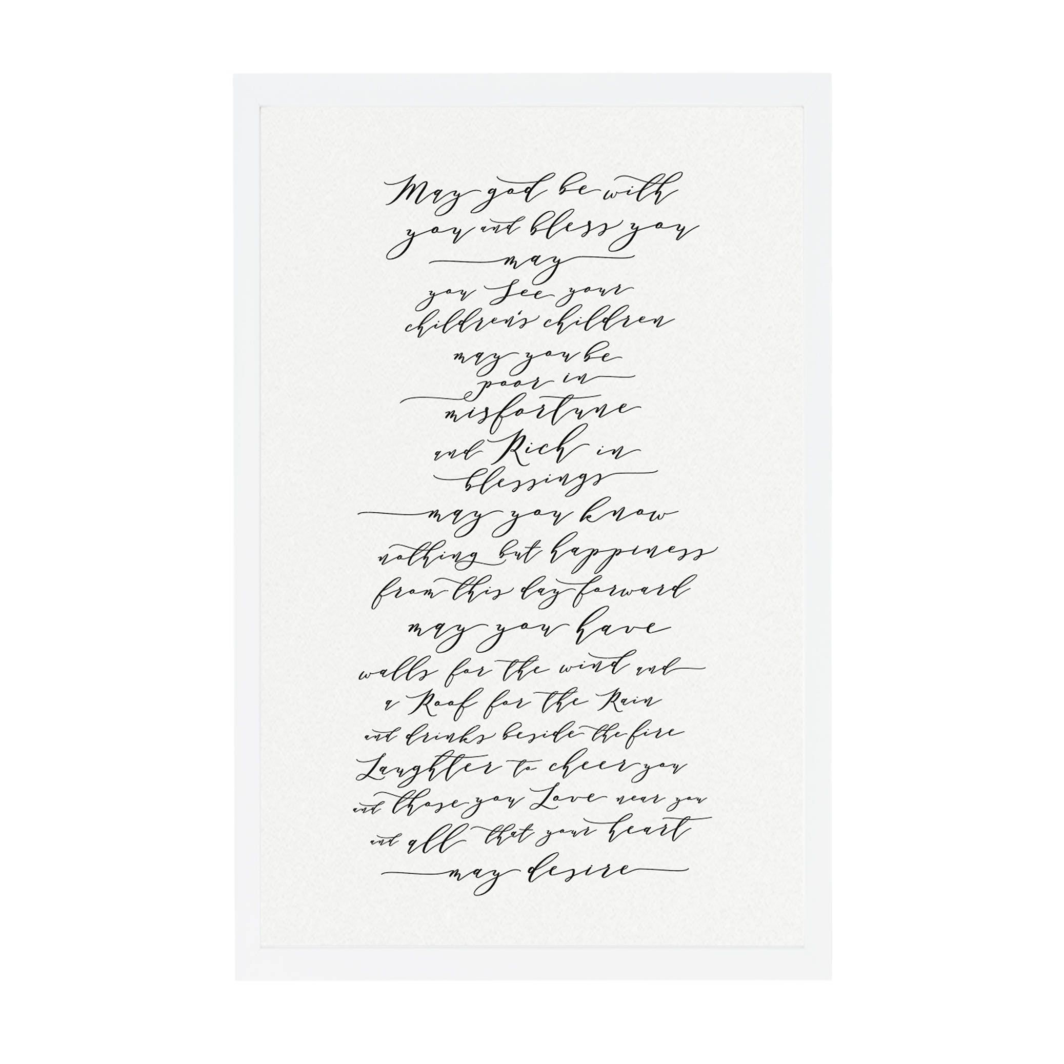 Calligraphy Wedding Blessing Print: Irish Quote, Wall Decor (11x17 PDF)