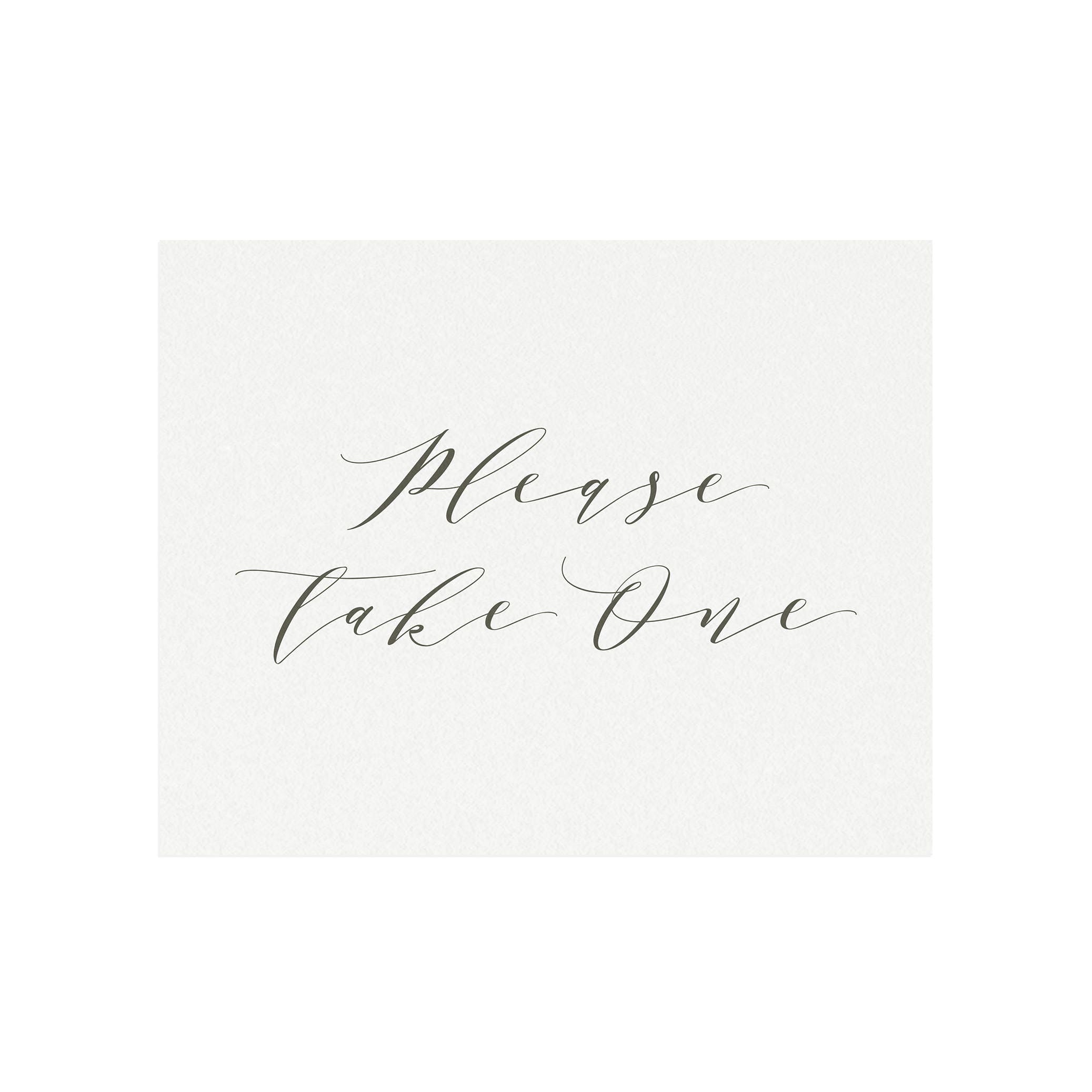 Calligraphy Favor Sign: Slate Gray Wedding Reception (PDF Download)
