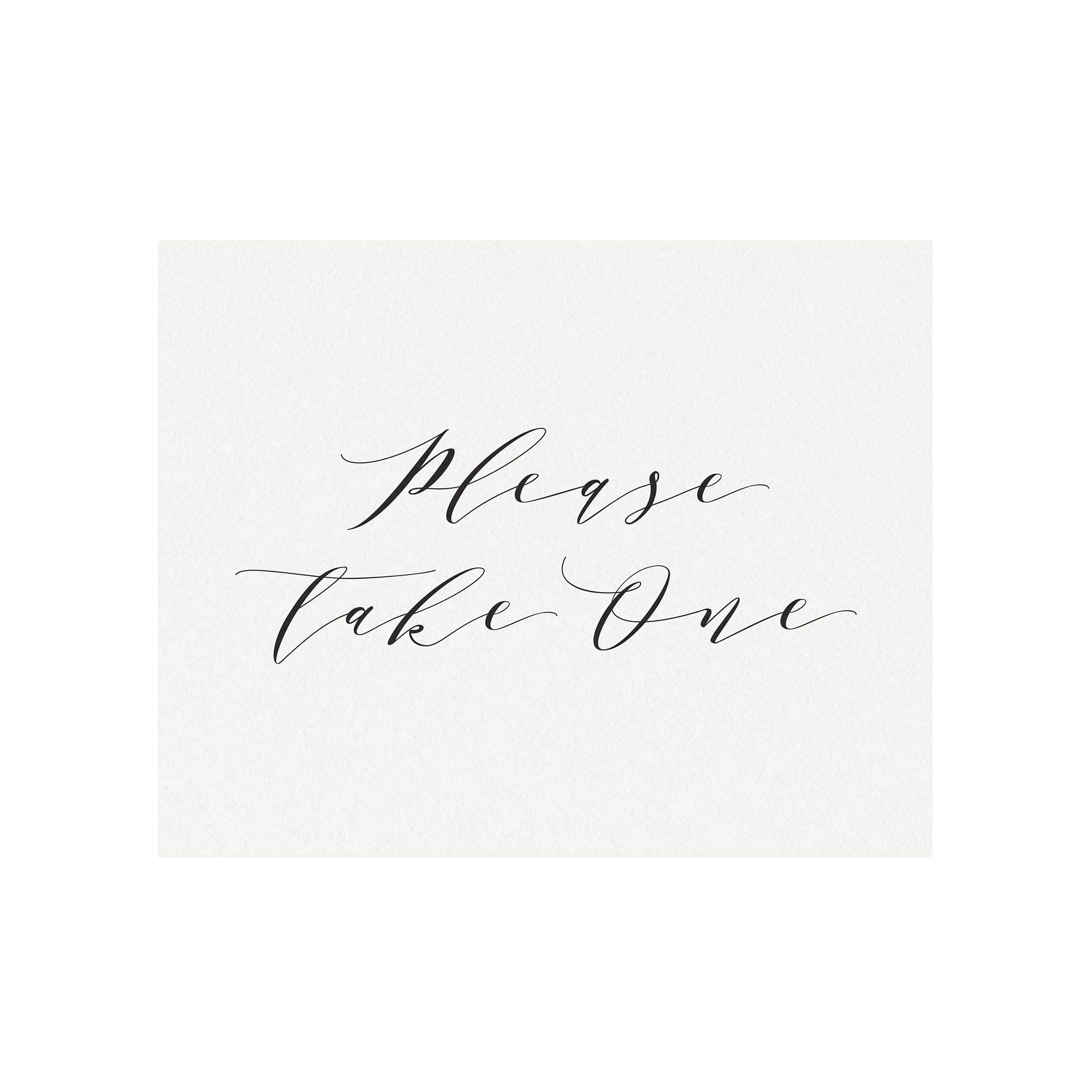 Please Take One Favor Sign: Black Calligraphy Wedding Sign (PDF Download)