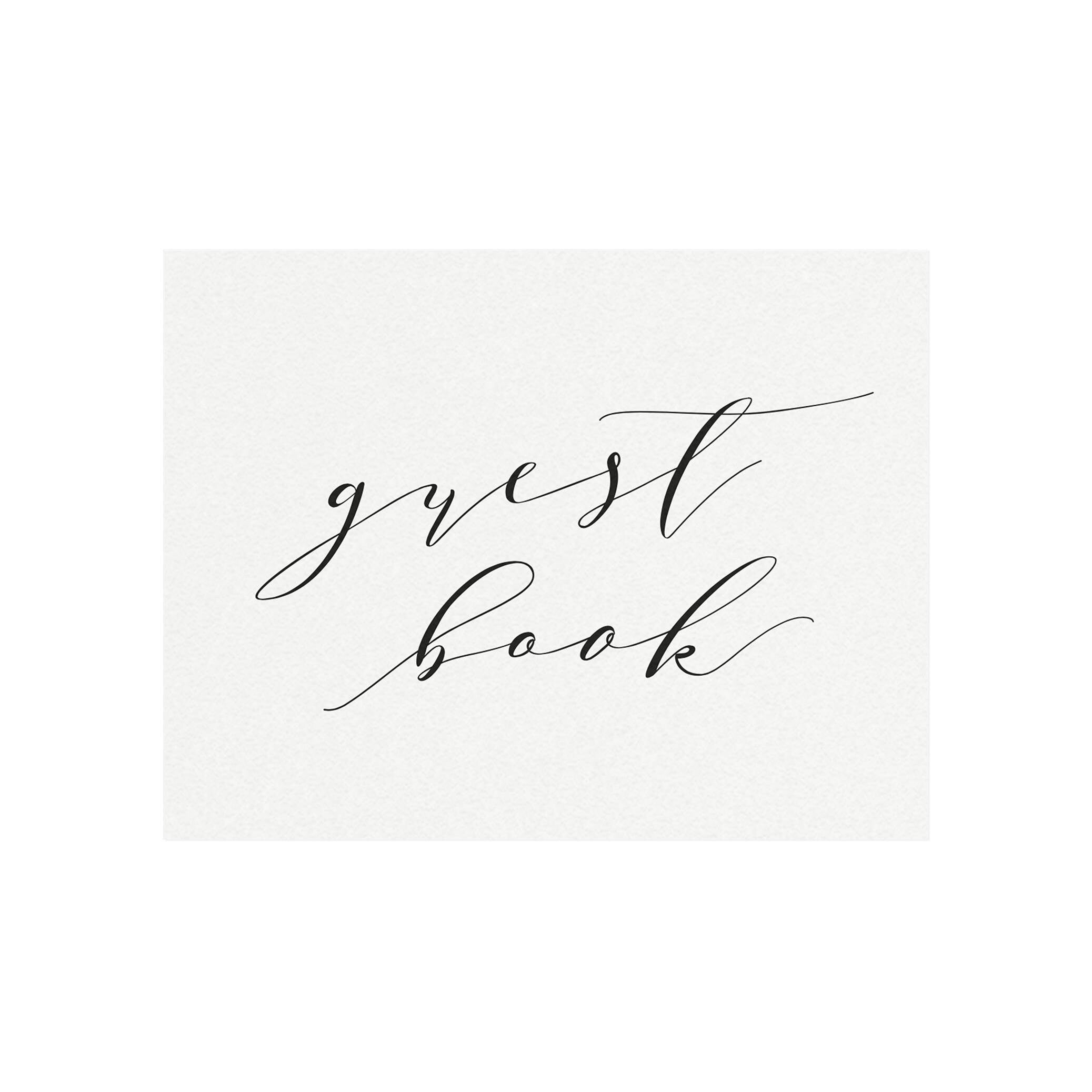 Elegant Wedding Guest Book Sign: Melia Calligraphy (PDF Instant Download)