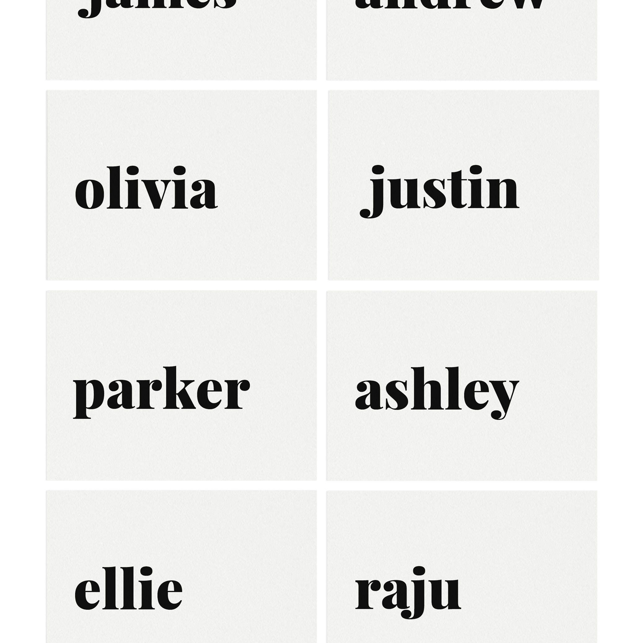 Modern Wedding Place Card Template: Bold, Editable Name Cards (PDF Instant Download)