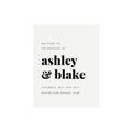 Modern Wedding Welcome Sign Template: Fairfax Printable PDF