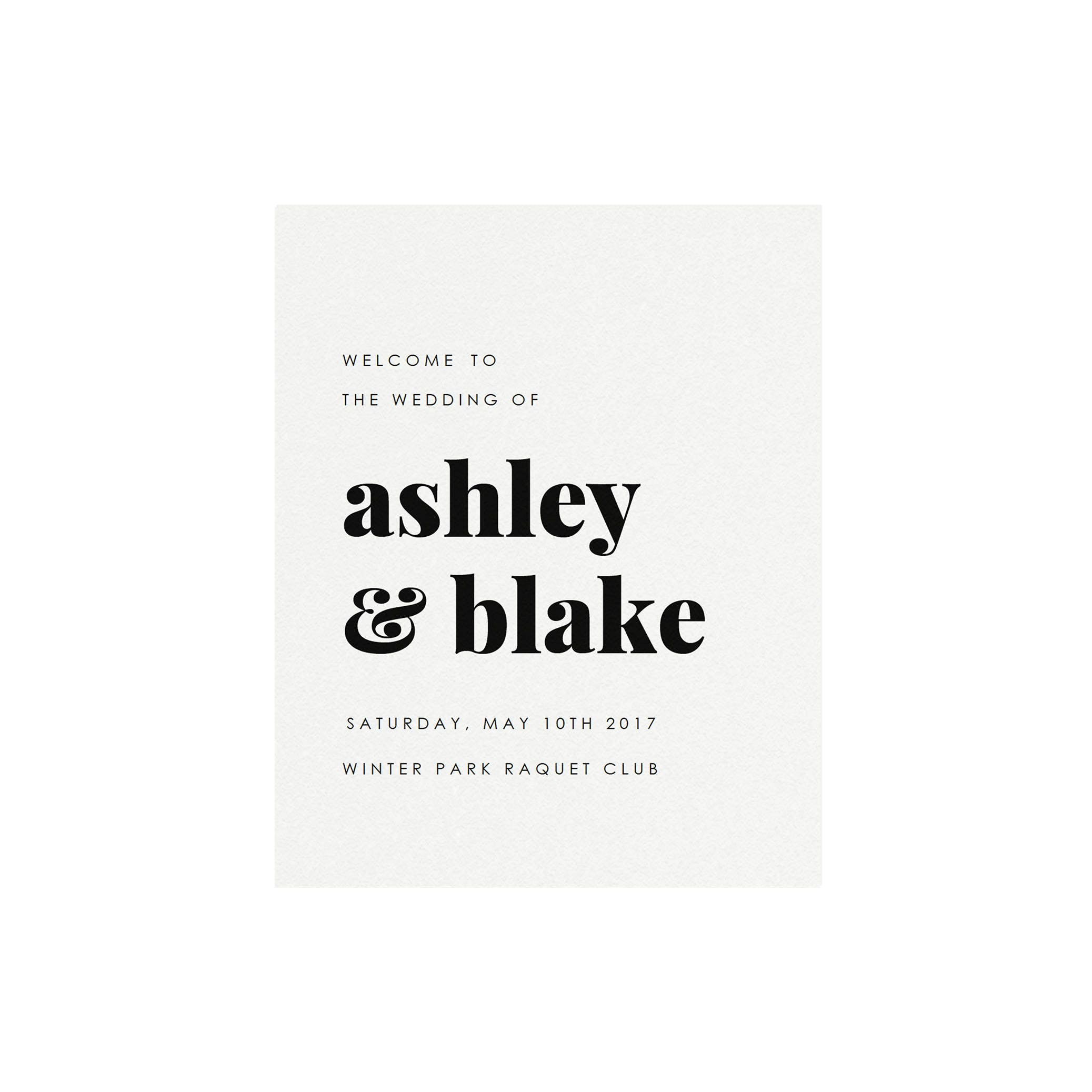 Modern Wedding Welcome Sign Template: Fairfax Printable PDF
