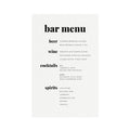 Modern Bar Menu Sign Template: Minimalist Wedding Reception (PDF Instant Download)