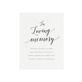 Calligraphy In Loving Memory Sign: Printable Wedding Memorial (PDF Download)
