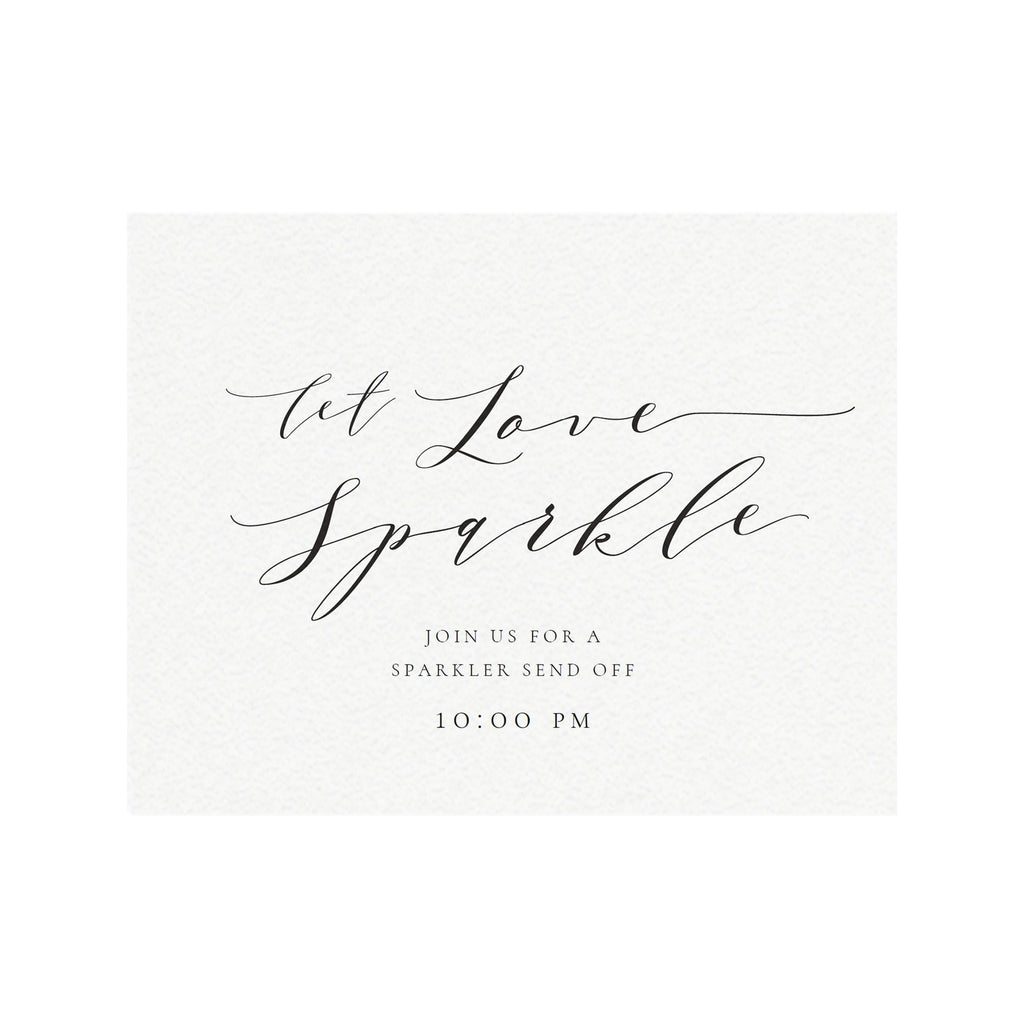 Melia: Sparkler Send Off Sign in Black, 5x7, 8x10, 11x14, Let Love Sparkle, Wedding Sign, Template, Reception Sign, PDF Instant Download