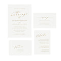 Gold Calligraphy Wedding Invitation Suite: Melia, Editable PDF (Instant Download)