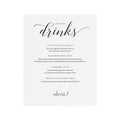 Printable Signature Drinks Sign: Minimalist Wedding Bar Menu (PDF)
