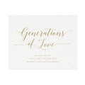 Generations of Love Sign: Gold Calligraphy Wedding Decor (PDF Download)