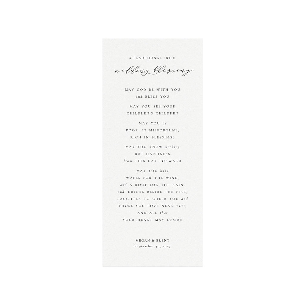 Calligraphy Wedding Blessing Template: Melia Printable (PDF Download)