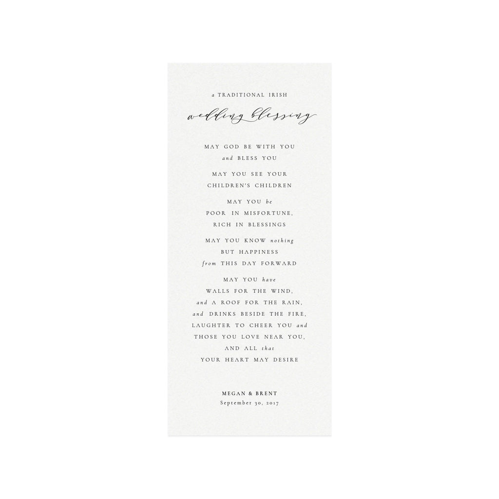 Calligraphy Wedding Blessing Template: Melia Printable (PDF Instant Download)