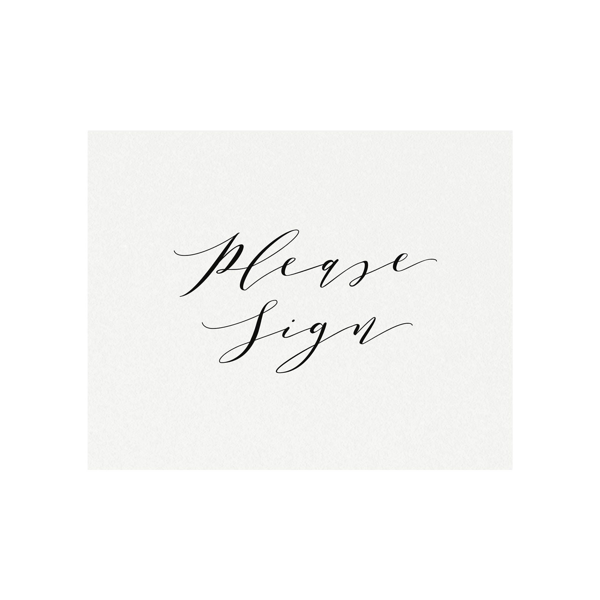 Calligraphy 'Please Sign' Wedding Sign: 8x10 Printable (PDF Download)