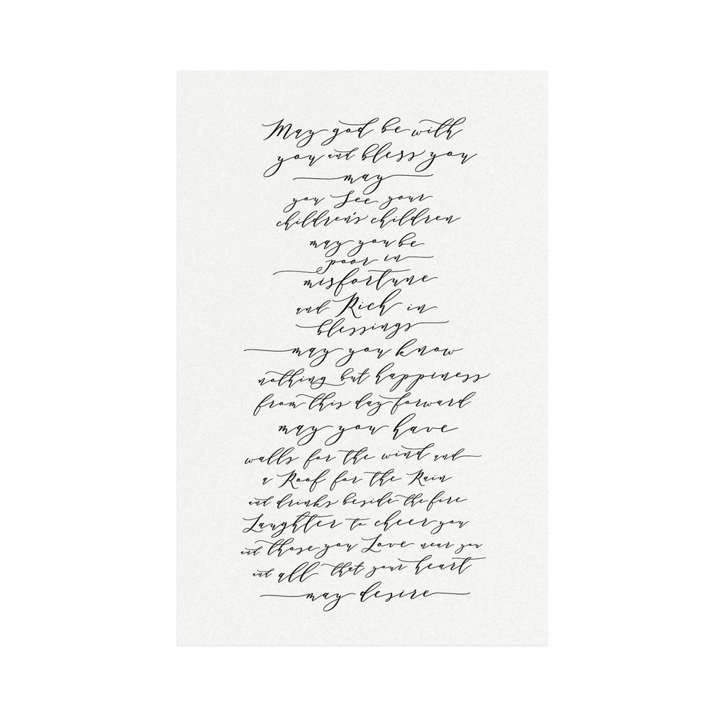 Calligraphy Wedding Blessing Print: Irish Quote, Wall Decor (11x17 PDF)
