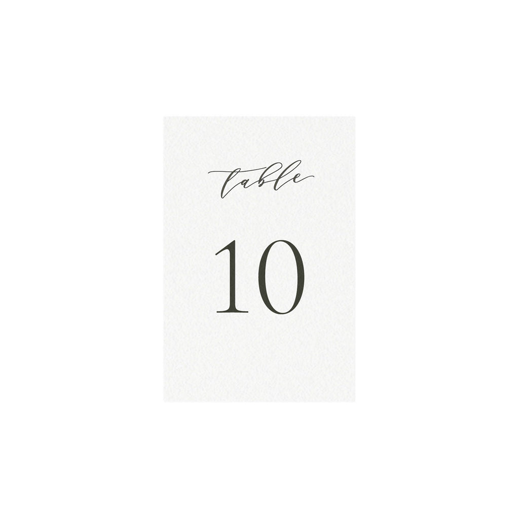 Slate Gray Calligraphy Wedding Table Numbers (PDF Instant Download)
