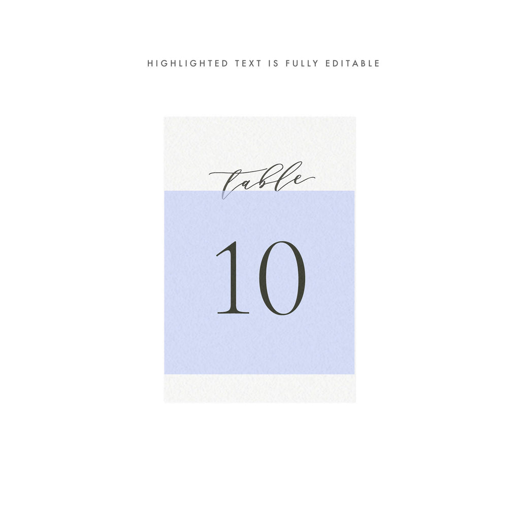 Slate Gray Calligraphy Wedding Table Numbers (PDF Instant Download)