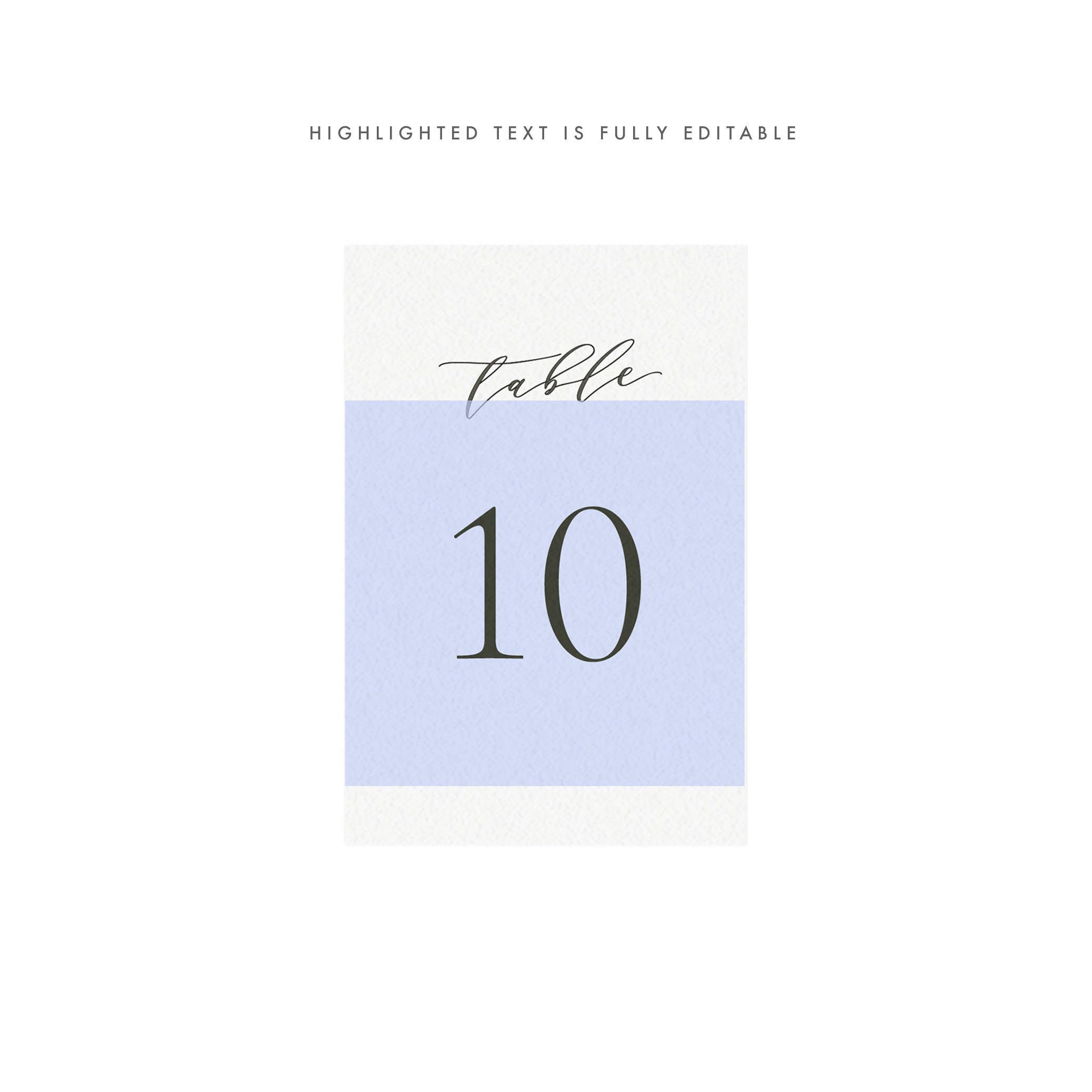 Slate Gray Calligraphy Wedding Table Numbers (PDF Instant Download)