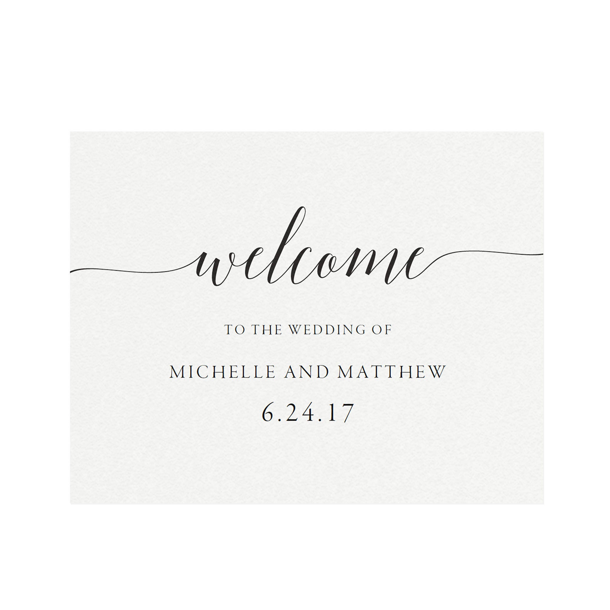 Calligraphy Wedding Welcome Sign Template (PDF Instant Download)