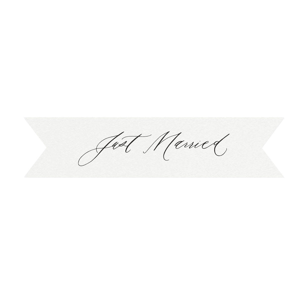 Just Married Banner: Calligraphy Wedding Sign (PDF Download)