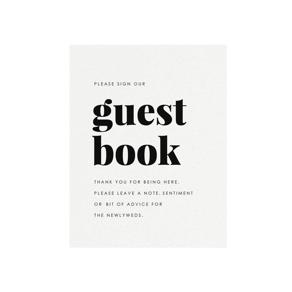 Fairfax Guest Book Sign: Modern Wedding PDF Template (8x10)
