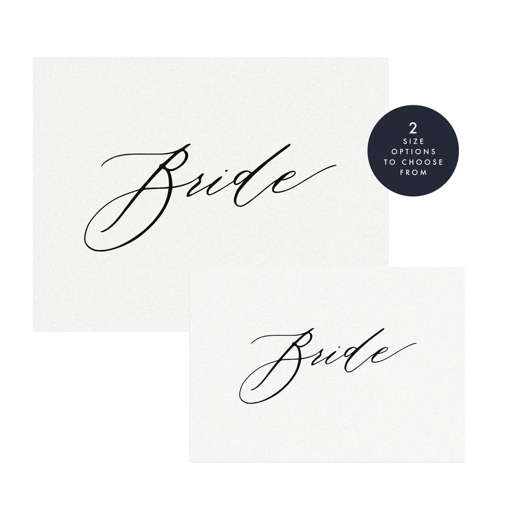 Bride and Groom Chair Signs: Minimalist Reception Decor (PDF Instant Download)