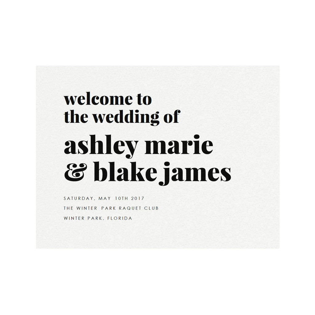 Modern Wedding Welcome Sign Template: Fairfax Minimalist Design (PDF Instant Download)