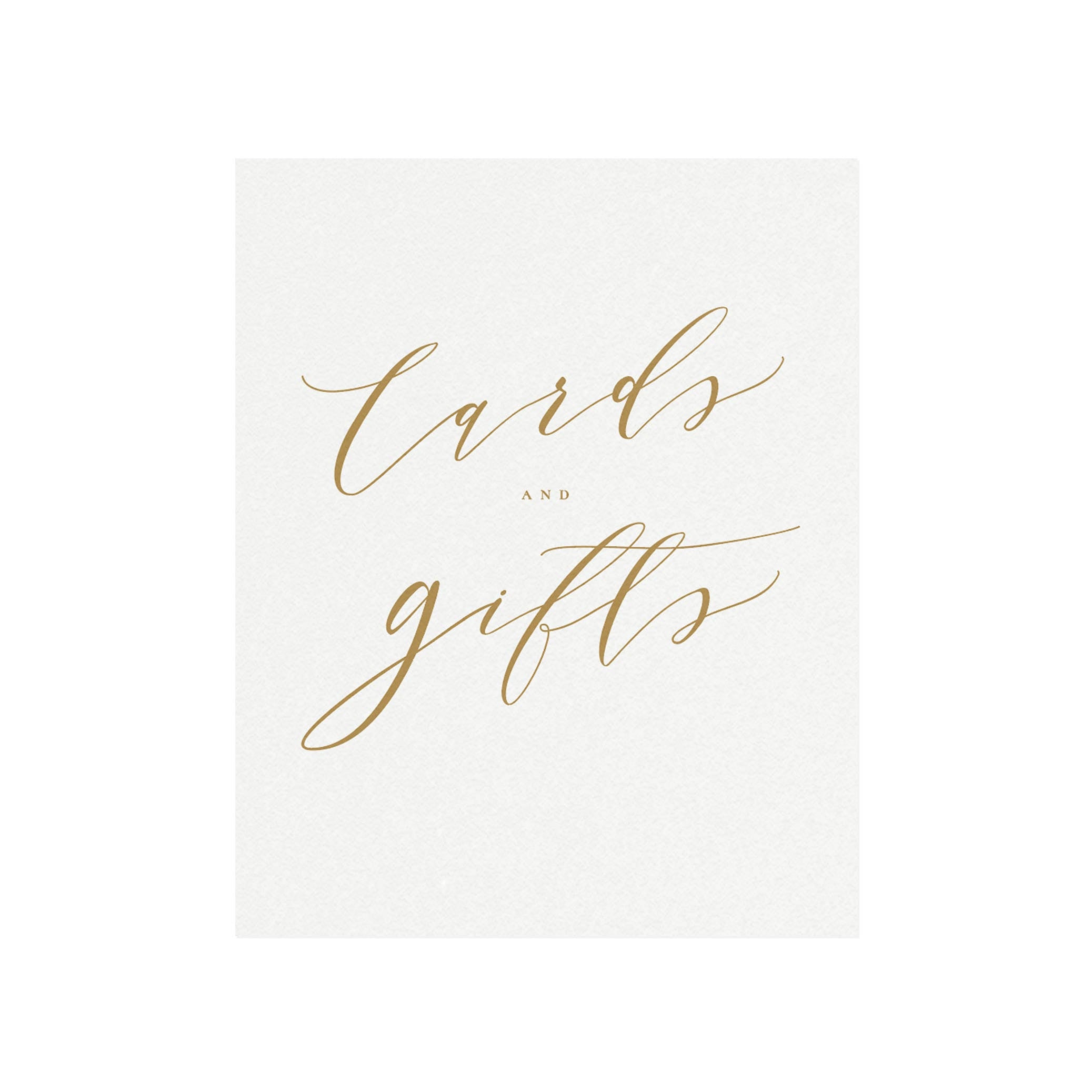 Gold Calligraphy Cards & Gifts Wedding Sign (PDF Instant Download)