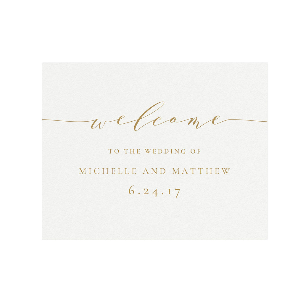 Gold Calligraphy Wedding Welcome Sign Template (PDF Instant Download)