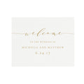 Gold Calligraphy Wedding Welcome Sign Template (PDF Instant Download)