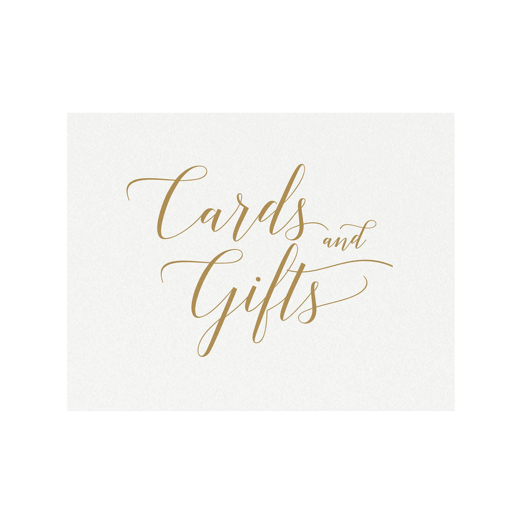 Gold Calligraphy Cards & Gifts Wedding Sign (PDF Download)