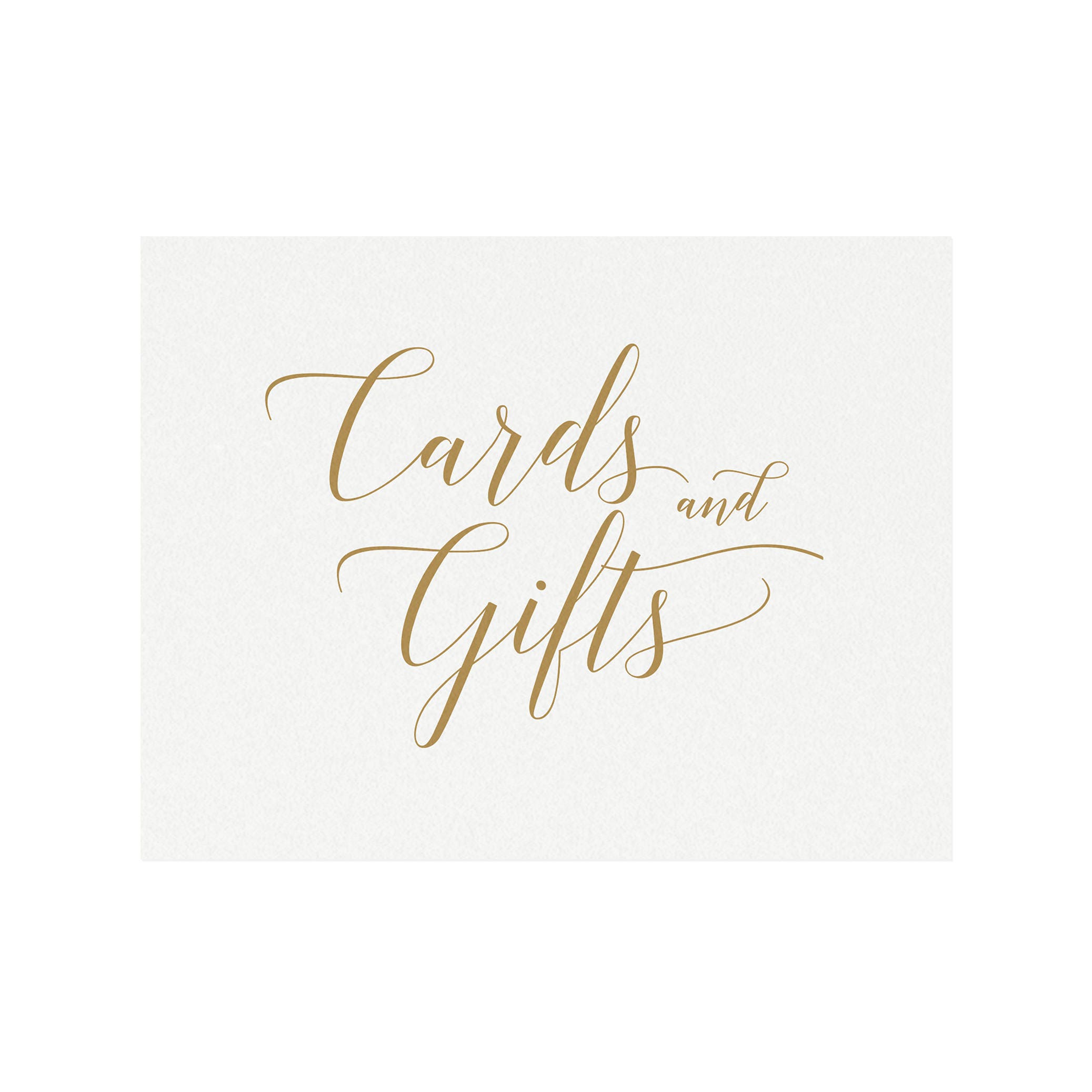 Gold Calligraphy Cards & Gifts Wedding Sign (PDF Download)