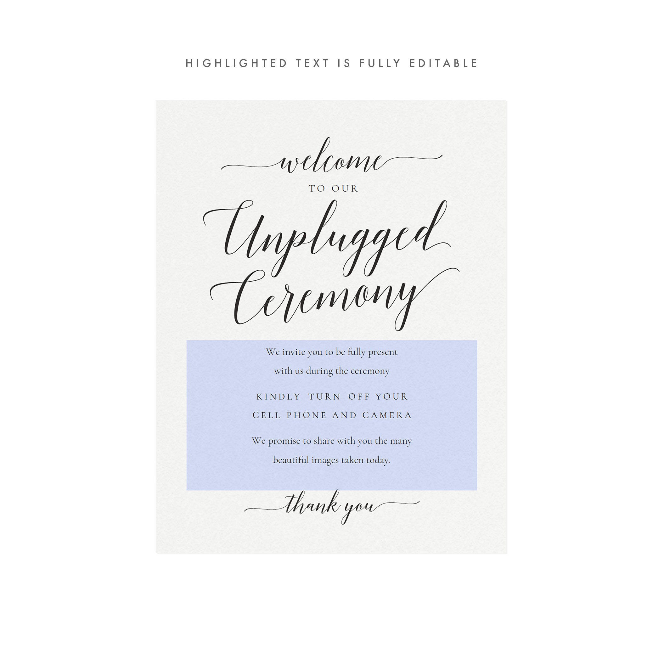 Adel Unplugged Wedding Sign: Elegant Ceremony Decor (PDF Download)