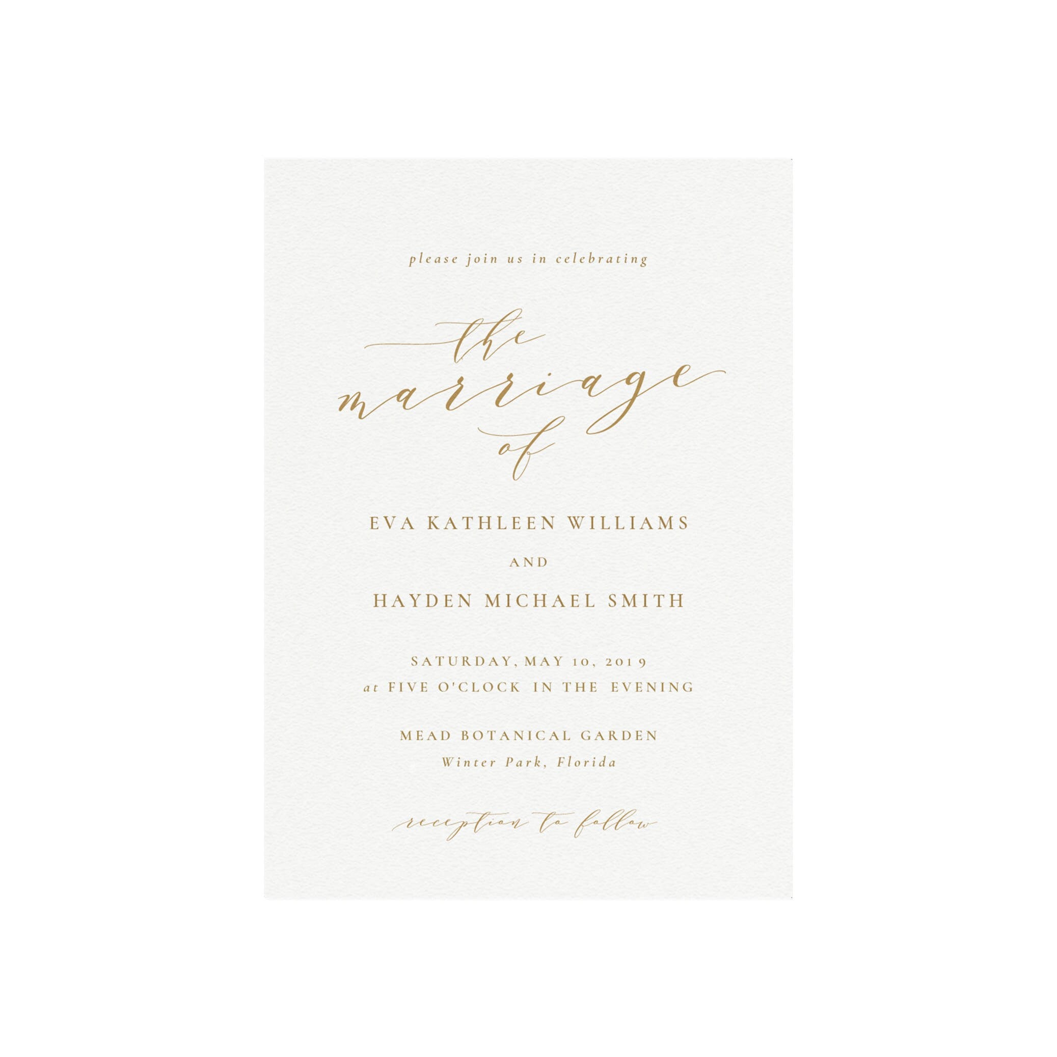 Gold Calligraphy Wedding Invitation Suite: Melia, Editable PDF (Instant Download)