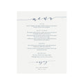 Navy Blue Calligraphy Dinner Menu Poster: Wedding Reception Sign (PDF)