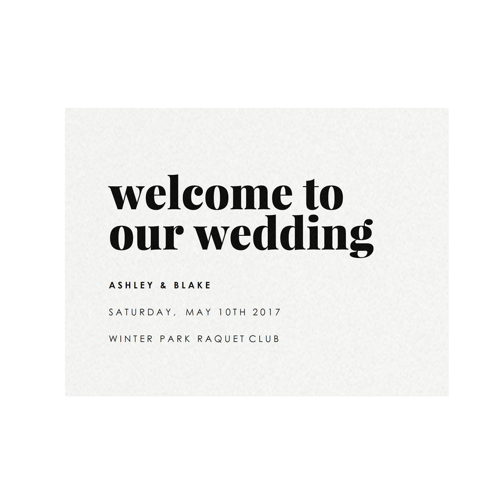 Modern Wedding Welcome Sign Template: Fairfax Printable (PDF Download)