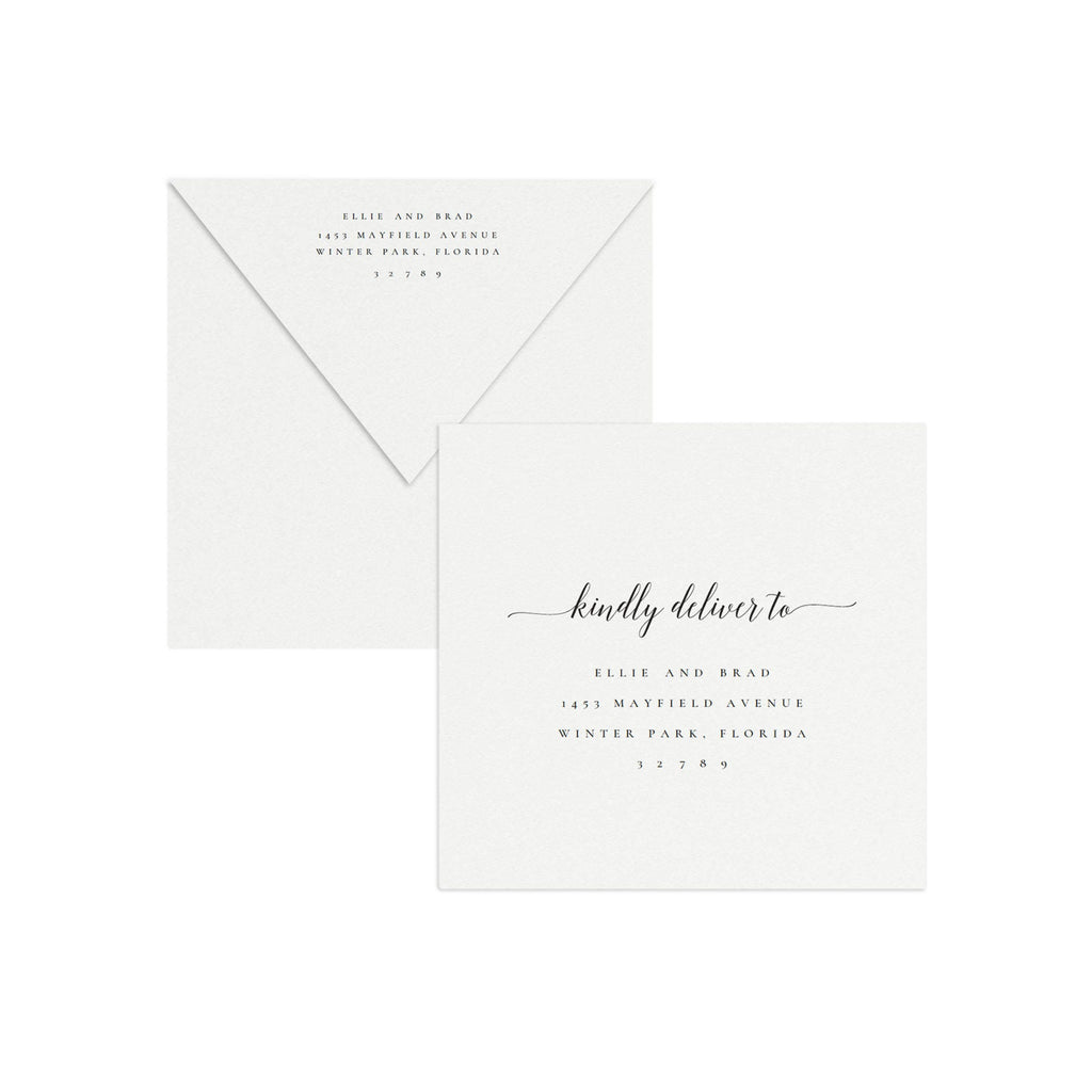 Printable Wedding Invitation Envelope Template: Calligraphy Adel, Square (Digital Download)