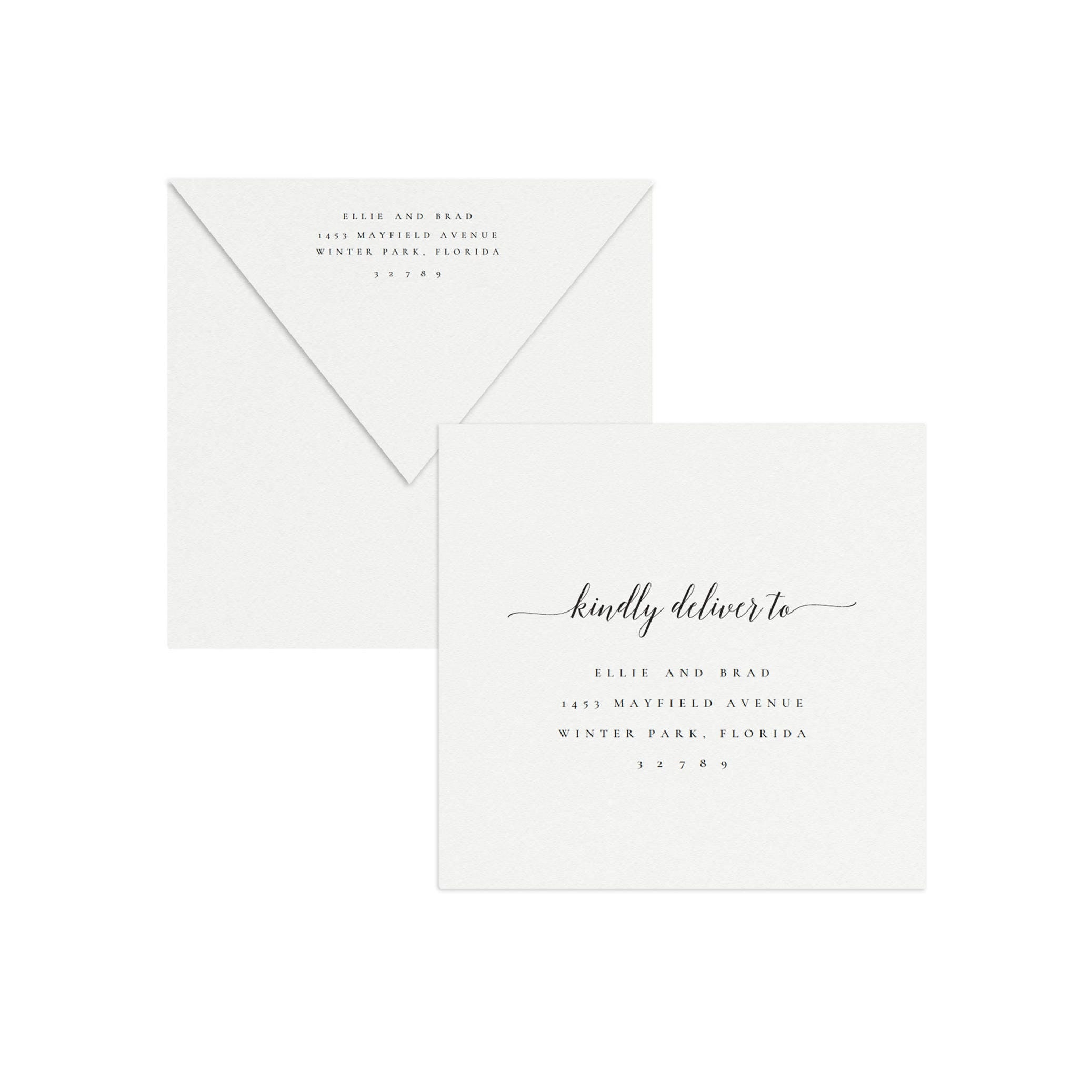 Printable Wedding Invitation Envelope Template: Calligraphy Adel, Square (Digital Download)