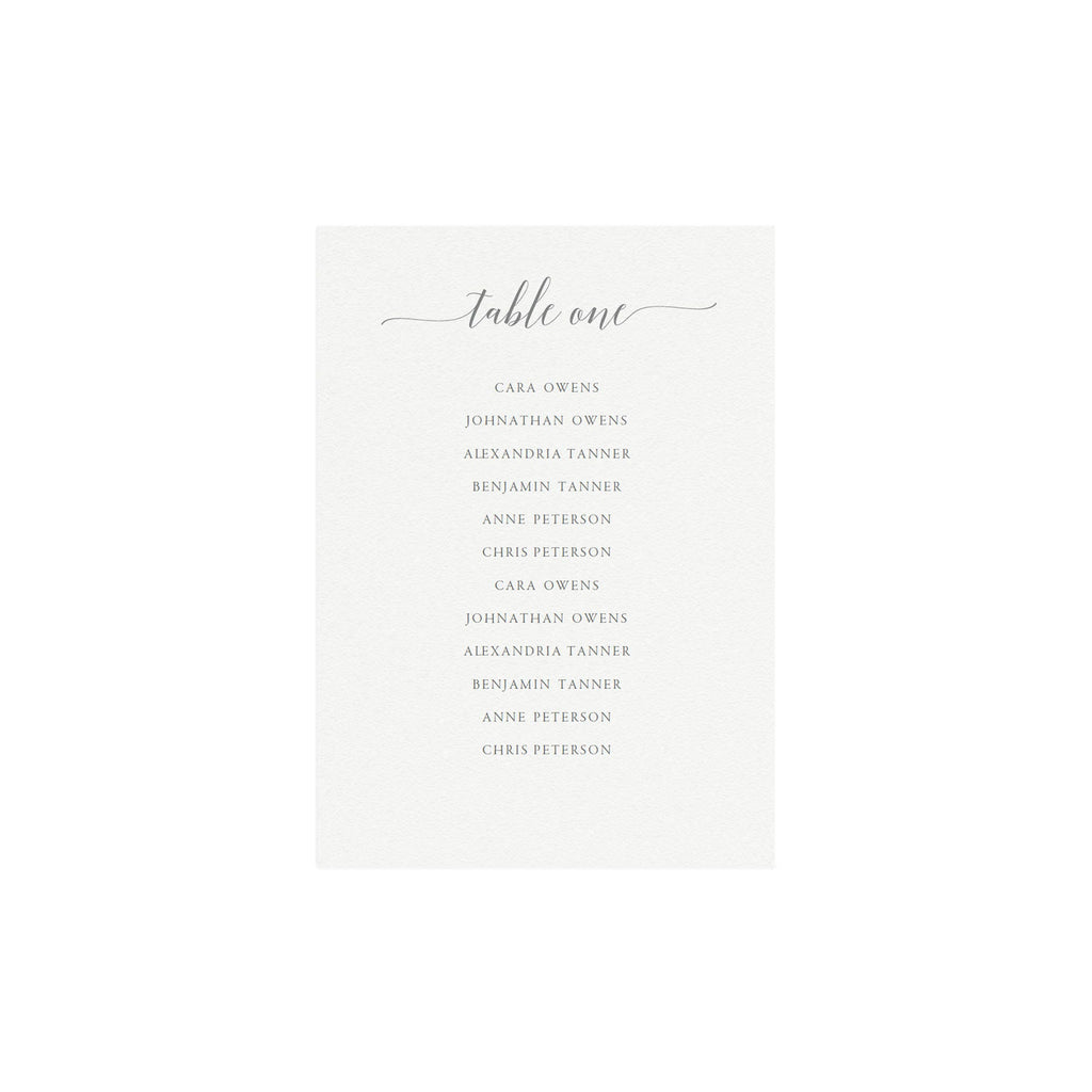 Gray Wedding Seating Chart Template: Tables 1-20 (Editable PDF)