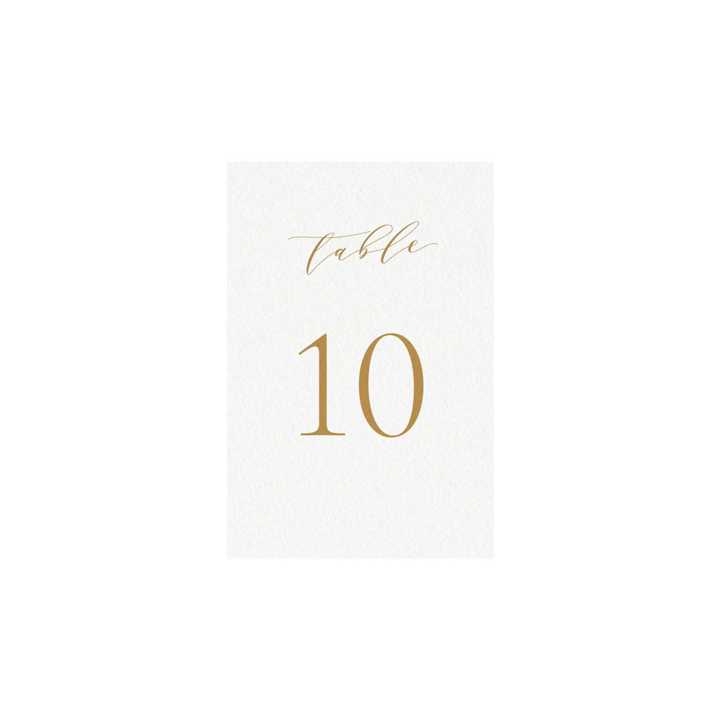 Gold Calligraphy Wedding Table Numbers: Melia Printable (PDF)