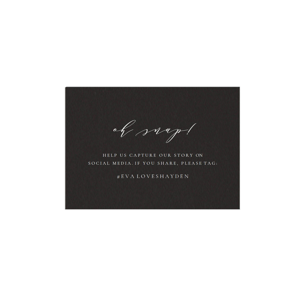 Calligraphy Wedding Social Media Card: Black/White (PDF Download)