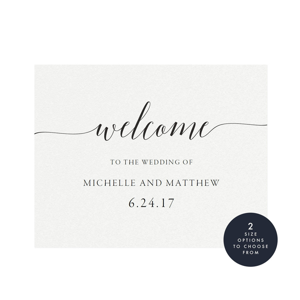 Calligraphy Wedding Welcome Sign Template (PDF Instant Download)