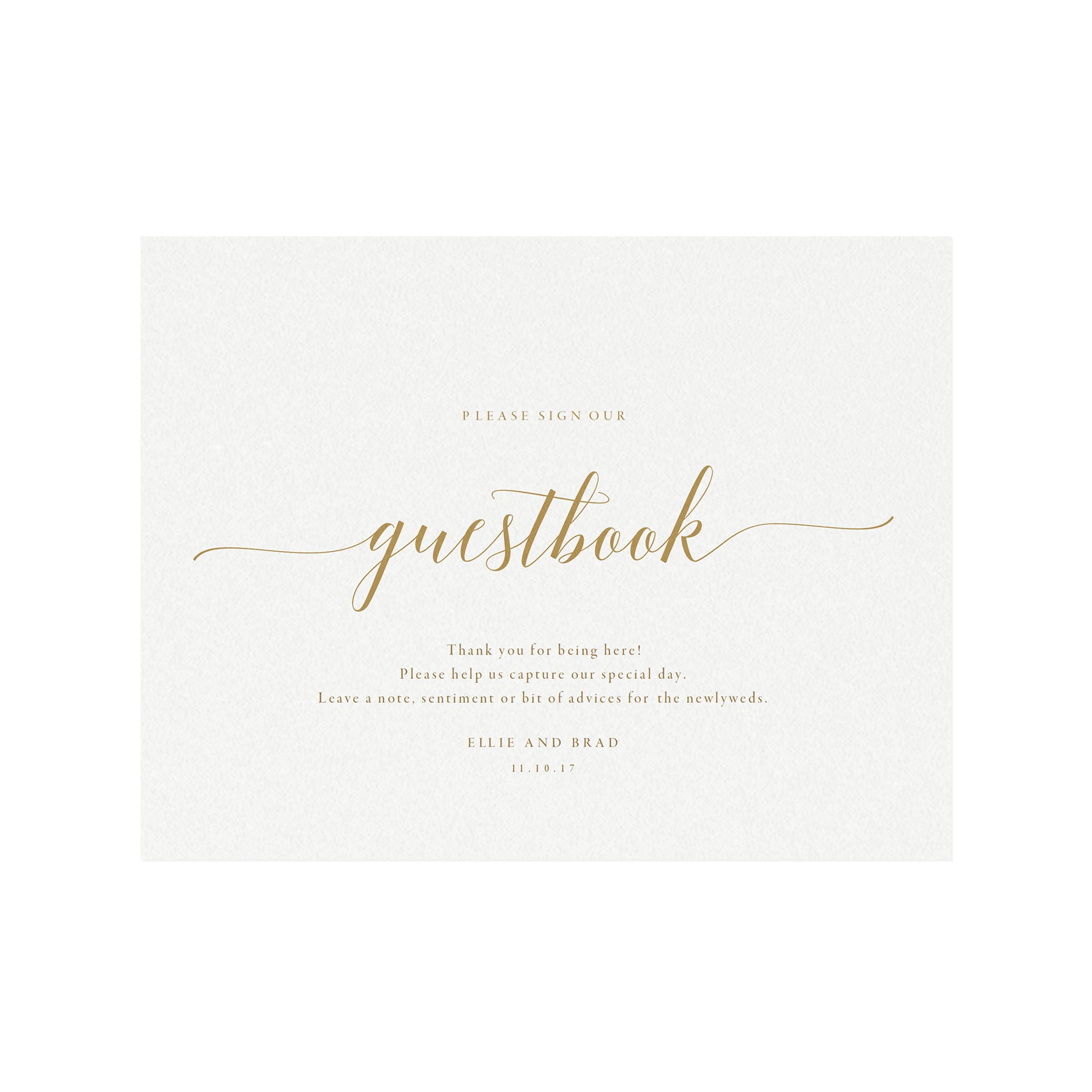 Gold Wedding Guest Book Sign: Adel Printable Template (PDF)