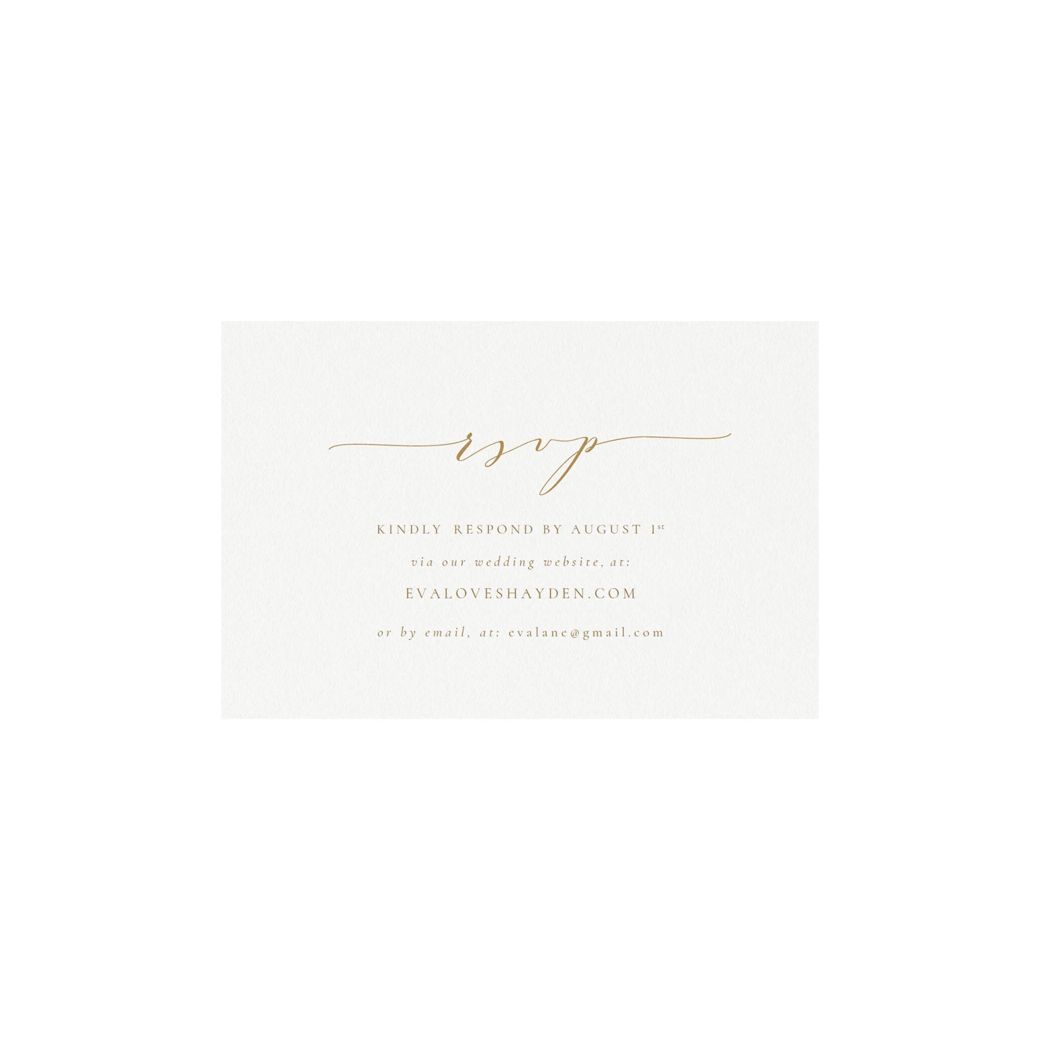 Gold Calligraphy Wedding RSVP Card: Melia Template (PDF Download)